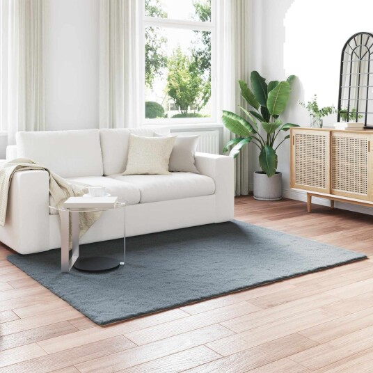 Kunstpels Kanin Teppe Olite Antrasitt 120 x 170 cm Polyester