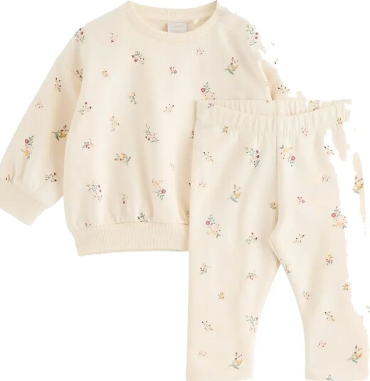 Lindex Set With Sweatshirt And Leggings Cream 80