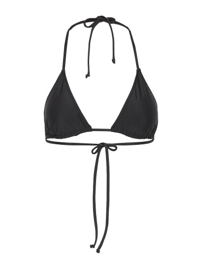 GANNI Recycled Core Solid String Bikini Top Black 42