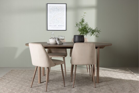 Venture Home Andy Spisegruppe 180 cm Oval med 4 Night Stoler Natur