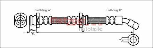 Bremseslange METZGER 4110073 Bremseslange METZGER 4110073