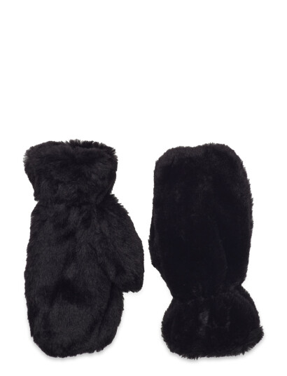 Lindex Mittens Fake Fur - Black - 2-3 Lindex Mittens Fake Fur - Black - 2-3