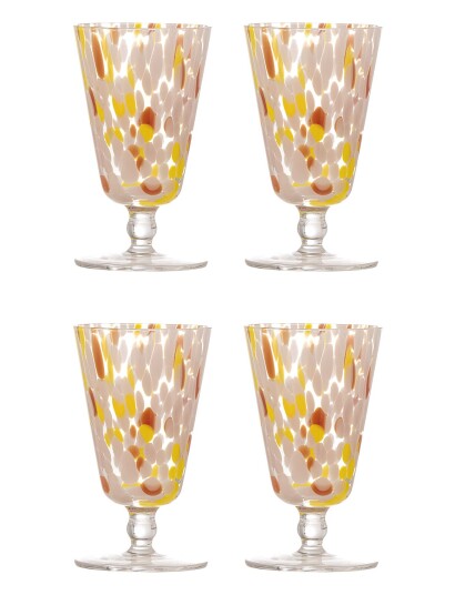 Bloomingville Lilya Wine Glass - Pink - Ø8XH14CM Bloomingville Lilya Wine Glass - Pink - Ø8XH14CM