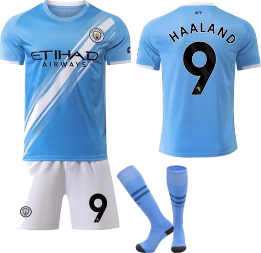2025-2026 Manchester City Hjemmedrakt Barn Voksen Fotballdrakt med Sokker