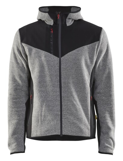 Blåkläder 594025369099L Jakke strikket , med softshell , gråmelert/svart Str . L Blåkläder 594025369099L Jakke strikket , med softshell , gråmelert/svart Str . L