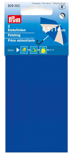 Selvklebende reparasjonslapper 2stk. 6,5x14 cm  blå nylon