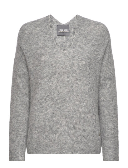 MOS MOSH Mmthora V-Neck Knit - Grey - XS