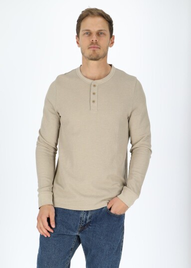 Denim Factory Henley Shirt Khaki 2xl Sweatshirts