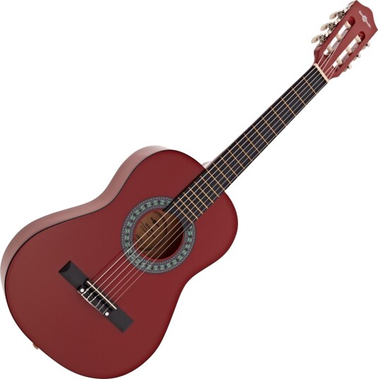 Gear4Music Junior 1/2 Klassisk Gitar Rød