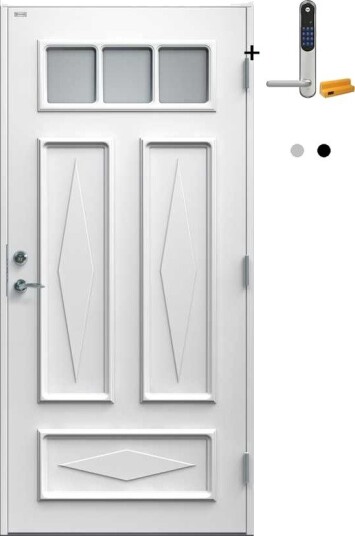 Ytterdør Diplomat Britta Klart Glass med Yale Doorman Classic Home