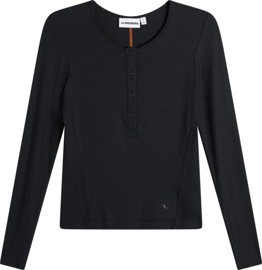 J. Lindeberg Sanna Rib Henley Ls Black M
