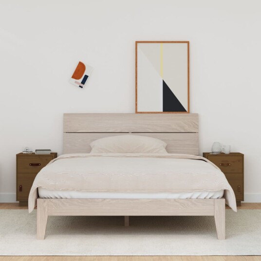 vidaXL Nattbord 2 stk honningbrun 40x34x55 cm heltre furu vidaXL Nattbord 2 stk honningbrun 40x34x55 cm heltre furu