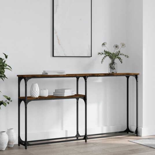 Konsollbord røkt eik 145x22,5x75 cm konstruert tre 8720845420482