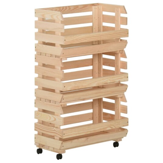 Grønnsakstralle 37x30x80 cm heltre furu 327325 Grønnsakstralle 37x30x80 cm heltre furu 327325