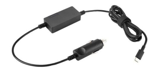 Lenovo 65W USB-C DC Biladapter For Notebook i Sort