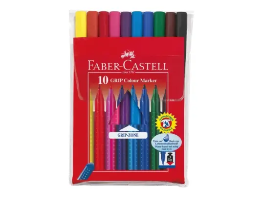 Faber-Castell Grip Colour Markers Set of 10 Faber-Castell Grip Colour Markers Set of 10