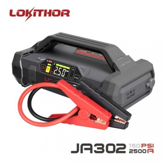 Lokithor Lithium Startbooster 2500A med 150 PSI Luftkompressor. JA302