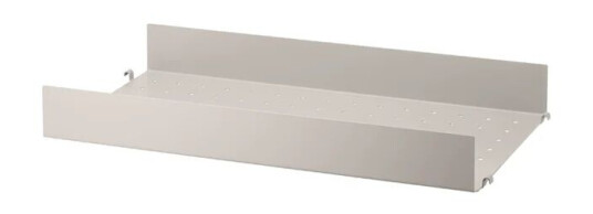 String hylleplate metall beige 58x30 cm høy kant String hylleplate metall beige 58x30 cm høy kant