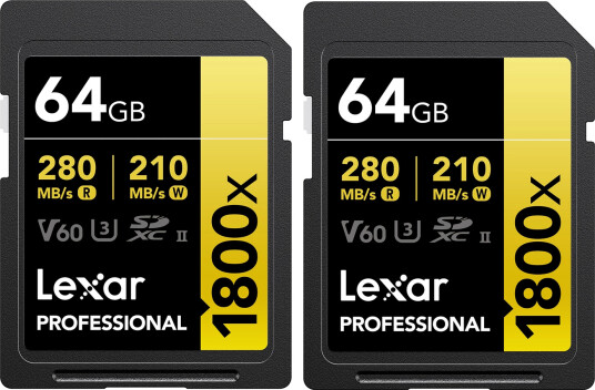 Lexar Pro 1800X SDXC UHS-II U3 64GB 2x 2-pack 64GB (V60) R280/W210