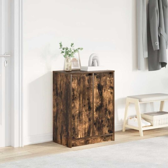Skoskap røkt eik 57x34x76 cm konstruert tre Skoskap røkt eik 57x34x76 cm konstruert tre