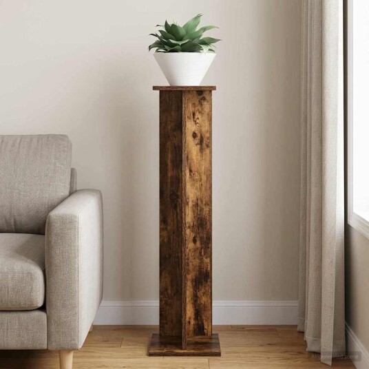 vidaXL Planteholder Røkt Eik 25 x 25,5 x 100,5 cm Konstruert tre