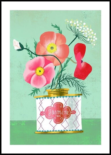 Poppies In Jasmine Tea Poster Plakat / 100x150cm