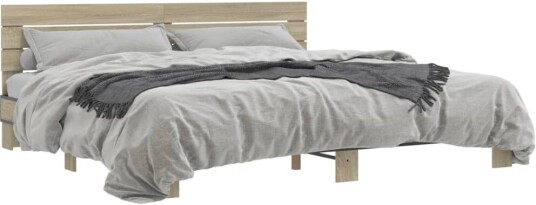 Sengeramme sonoma eik 180x200 cm konstruert tre og metall 8721102614293