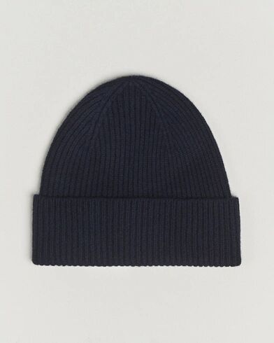 Amanda Christensen Rib Knitted Merino Wool Cap Navy