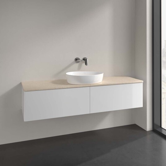 Villeroy & Boch Antao Servantskap med 2 skuffer 160x50x36 cm u/lys Hvit Blank/Crème