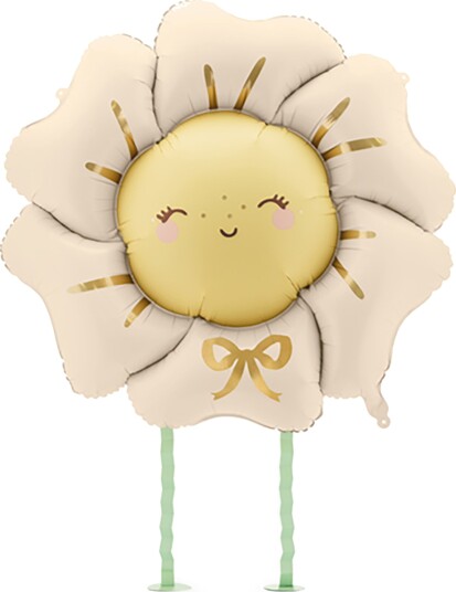 Partydeco Folieballong Blomst med Ben Beige FB273-013J