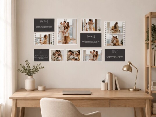 Veggklistremerke   Tilpasset fotominnesett med 11 bilder