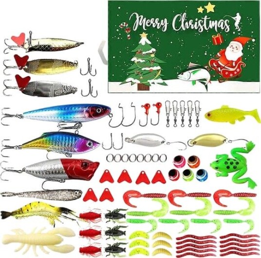 Fiske Adventskalender 2025 Fiskesluksett 24 Dager Fiskesluk Jule Adventskalender Gave til Pappa Ektemann