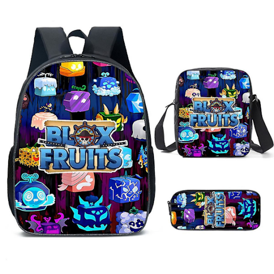 Roblox Blox Fruits Barnehagesekk 3-delt sett ryggsekk + måltidspose + pennal Z[HK] Product 8