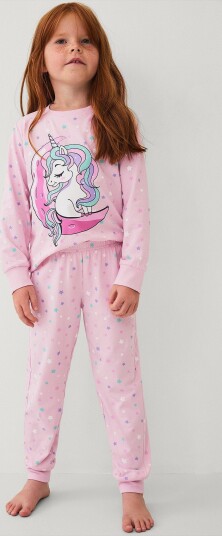 Ellos Collection   Pysjsett i bomullsjersey   Rosa