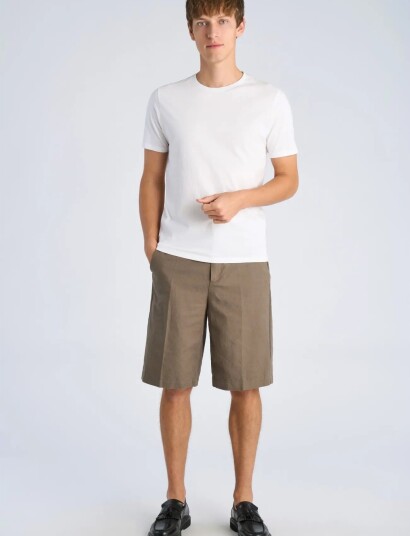 Lindbergh Linen Blend Loose Shorts Khaki green XXL