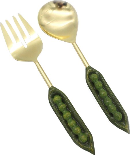 Culinary Concepts London Sett med Peas In The Pod Salatbestikk Grønn
