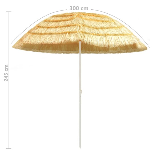 vidaXL Strandparasoll naturell 300 cm Hawaii-stil
