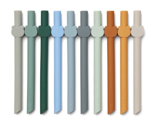 Liewood Badu Sugerør 10pk. Blue Wave Multi Mix