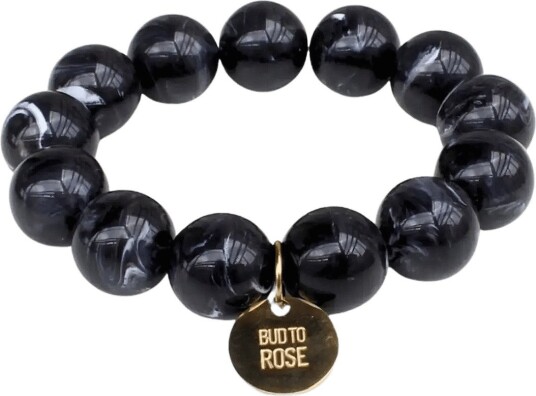 Bud To Rose Velvet Resin Bracelet Green Black ONE SIZE
