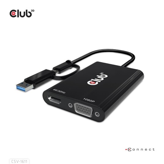 Club 3D Adapter USB Typ C/A > HDMI / VGA                St/Bu retail