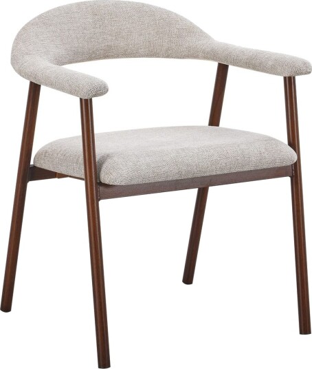 Ronja spisestol i metall med stoffsete Beige/valnøtt