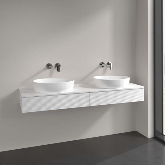 Villeroy & Boch Antao Servantskap med 2 skuffer 160x50x19 cm u/lys Hvit Matt Villeroy & Boch Antao Servantskap med 2 skuffer 160x50x19 cm u/lys Hvit Matt