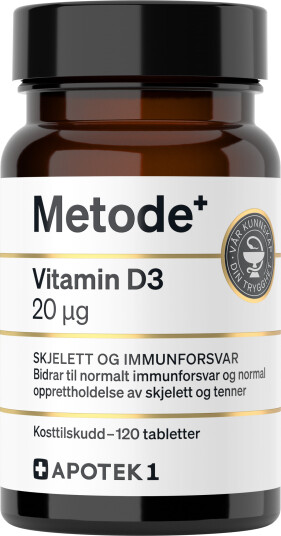 Metode Vitamin D3 20 mcg tabletter 120 stk