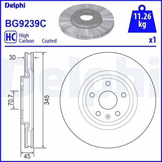 DELPHI BG9239C Bremseskive