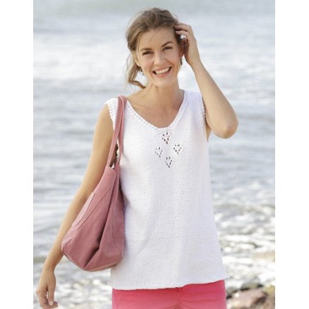 Sunny Day Top by DROPS Design Topp Strikkeoppskrift str S XXXL