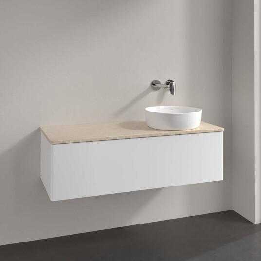 Villeroy & Boch  Antao Servantskap med 1 skuff 120x50x36 cm m/lys Hvit Matt/Crème
