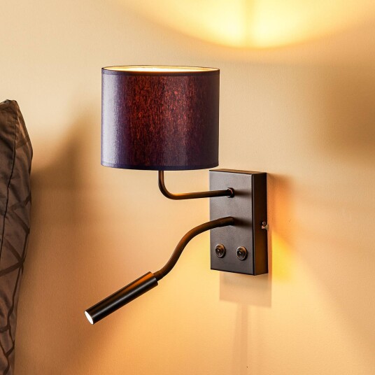 Luminex Vegglampe Soho sylindrisk leselampe blå/gull Luminex Vegglampe Soho sylindrisk leselampe blå/gull