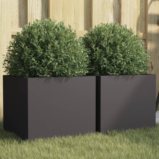 vidaXL Plantekasser 2 stk svart 32x30x29 cm stål