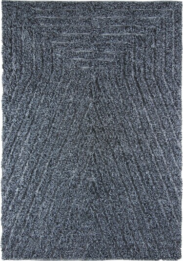 Ryetepper Kendra Natural Cotton Shaggy grå/svart Størrelse: 240 x 340 cm