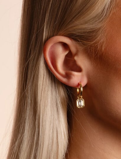SNÖ of Sweden Cathrine Pendant Ring Ear G/Clear Onesize Gold ONE SIZE SNÖ of Sweden Cathrine Pendant Ring Ear G/Clear Onesize Gold ONE SIZE